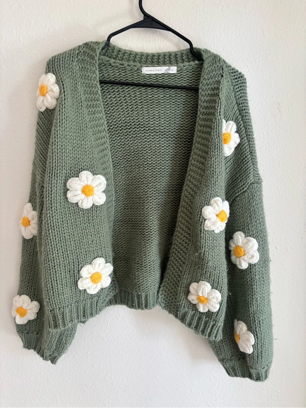 Altar'd State Green Daisy Cardigan - Picture 2 of 5